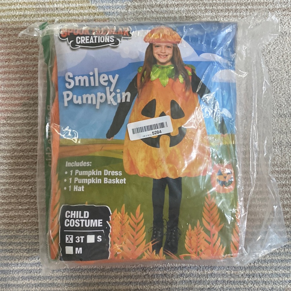 New Spooktacular Creations Child Smiley Pumpkin Costume Set for Kids Halloween